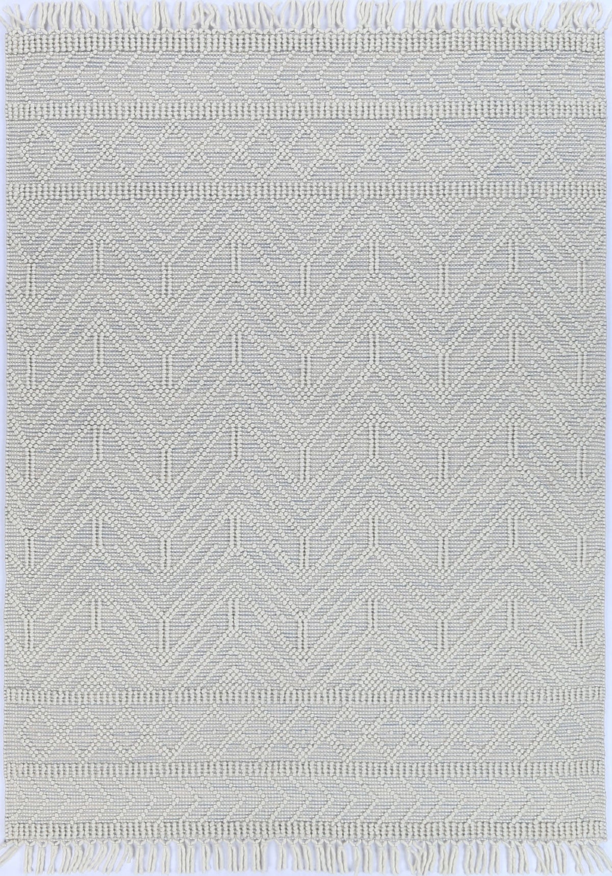 Luxe Ivory Blue Wool Rug