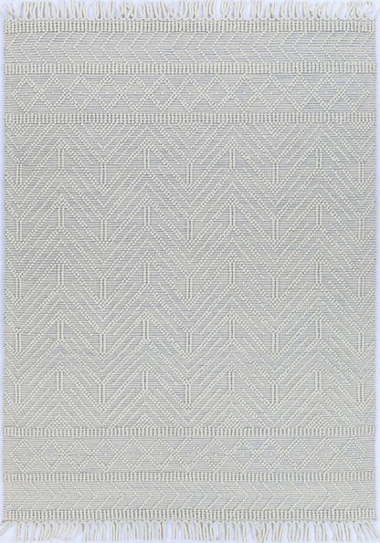 Luxe Ivory Blue Wool Rug