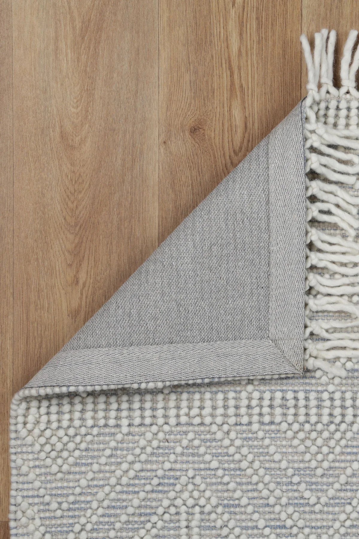 Luxe Ivory Blue Wool Rug