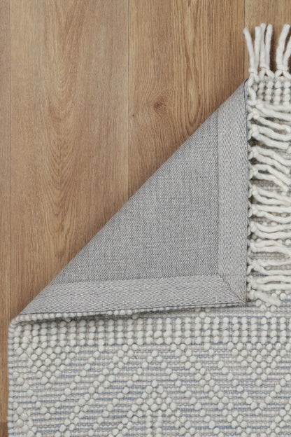 Luxe Ivory Blue Wool Rug