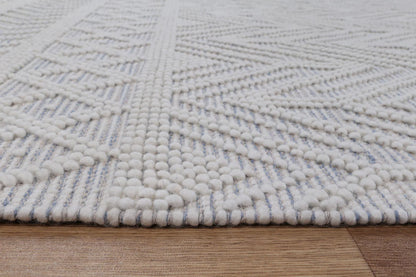 Luxe Ivory Blue Wool Rug