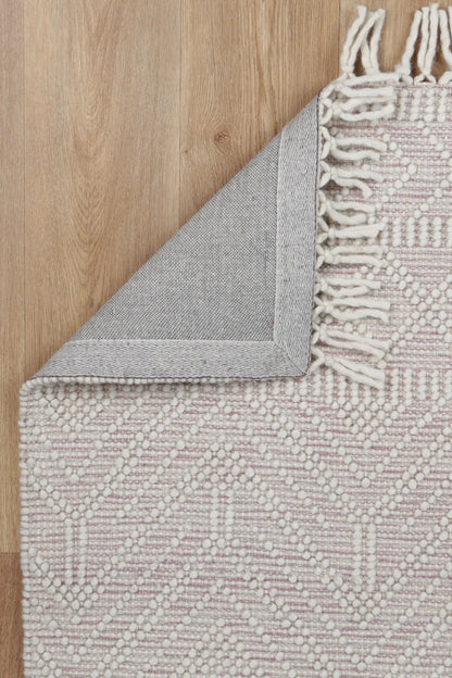 Luxe Ivory Pink Wool Rug