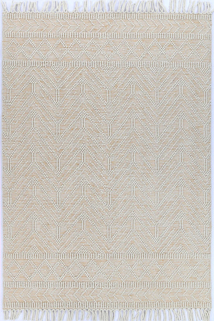 Luxe Ivory Beige Wool Rug