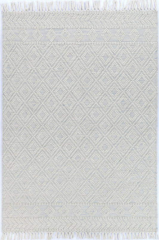Lior Ivory Blue Wool Rug
