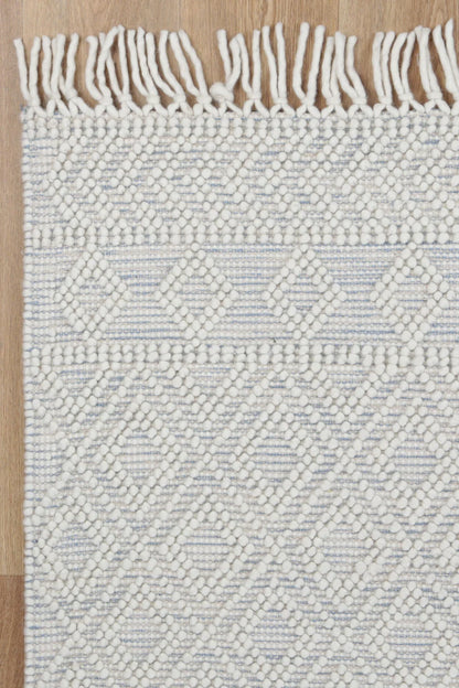 Lior Ivory Blue Wool Rug