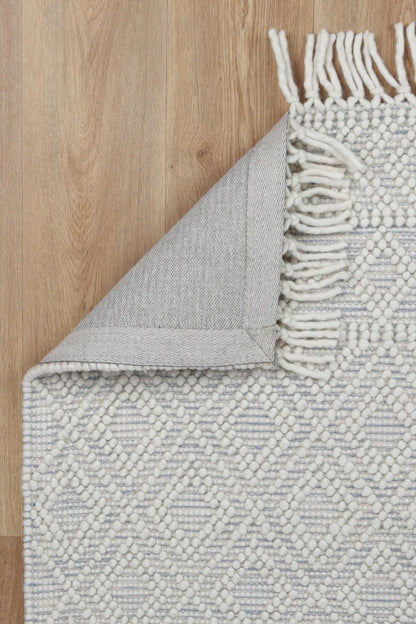 Lior Ivory Blue Wool Rug