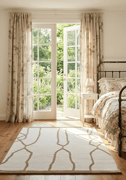 Mehari Ivory & Gold Wool Rug