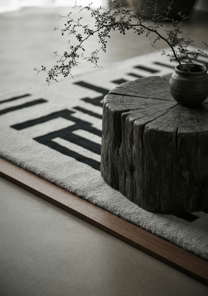 Mehari Ivory & Green Wool Rug