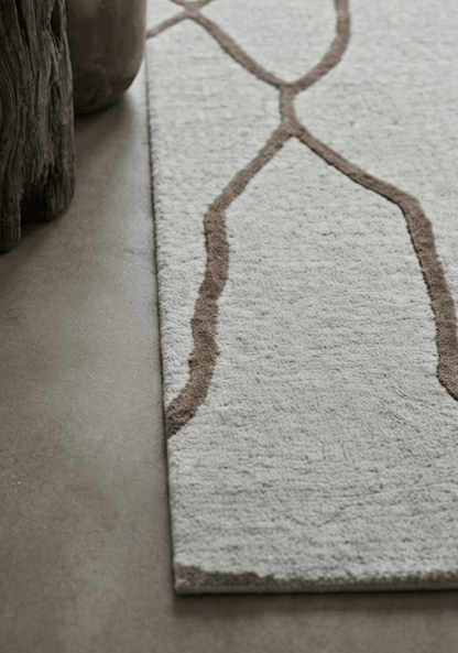 Mehari Ivory & Gold Wool Rug