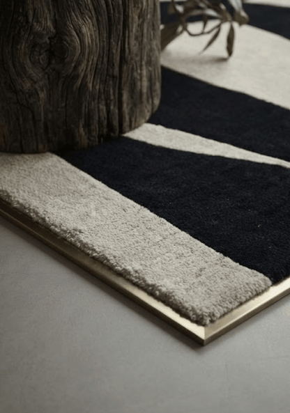 Mehari Ivory & Navy Wool Rug