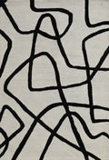 Mehari Ivory & Black Wool Rug