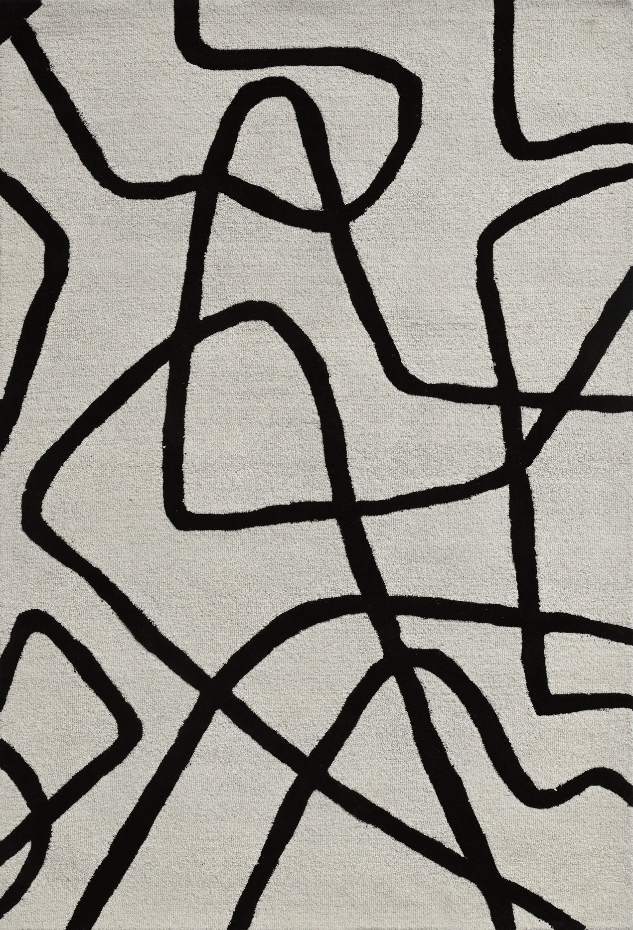 Mehari Ivory & Black Wool Rug