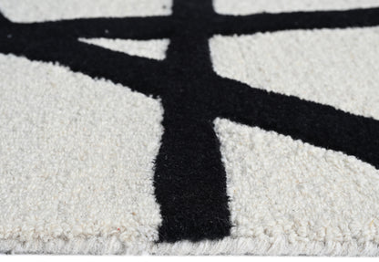 Mehari Ivory & Black Wool Rug