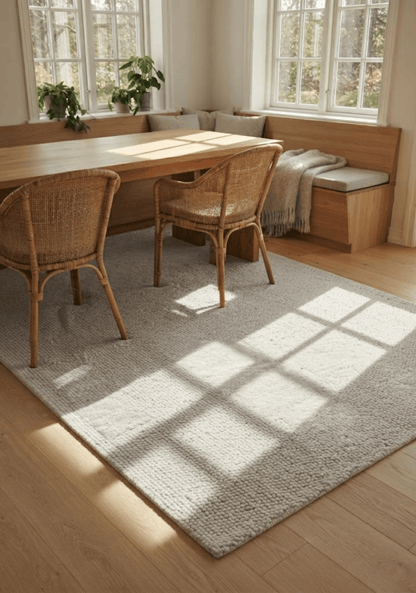 Platinum Silver Wool Rug