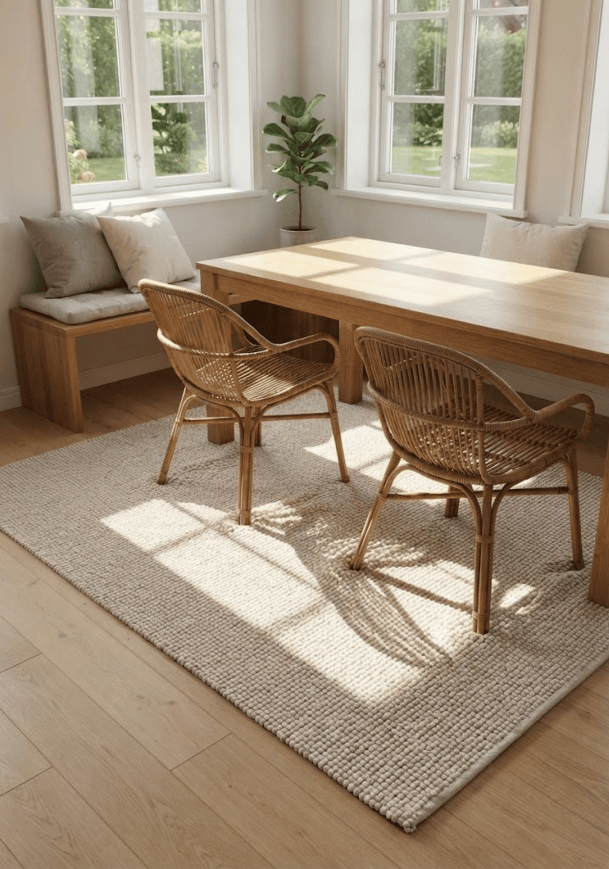 Platinum Ivory Brown Wool Rug