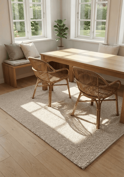 Platinum Ivory Brown Wool Rug