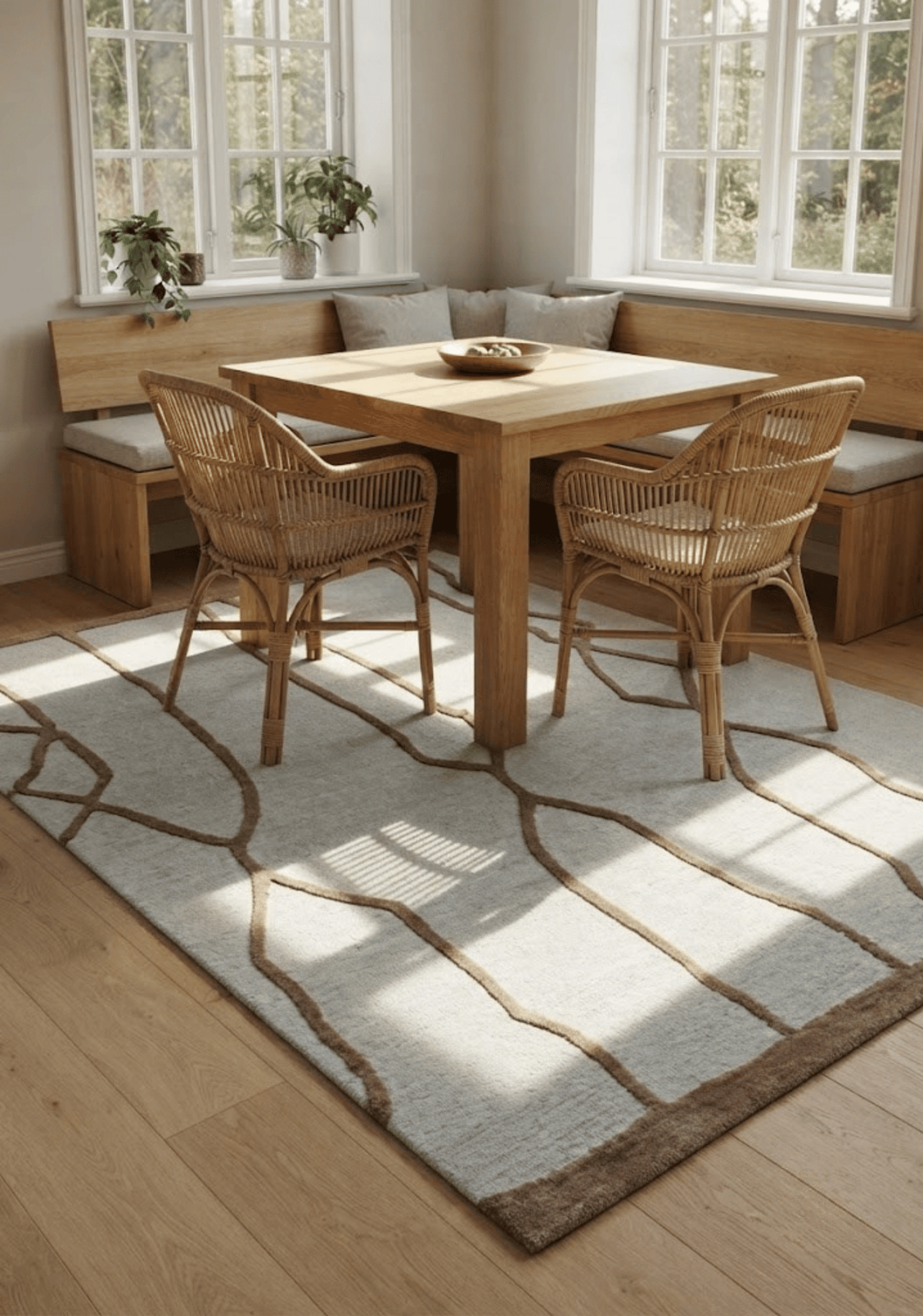 Mehari Ivory & Gold Wool Rug