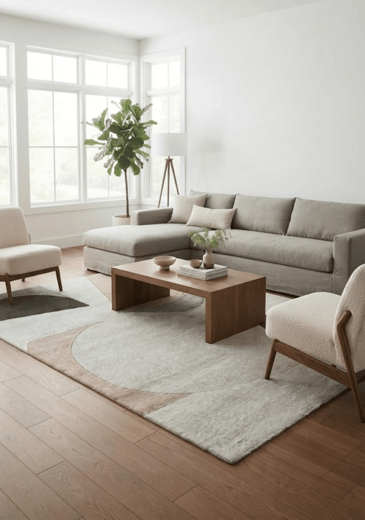 Mehari Beige & Multi Wool Rug