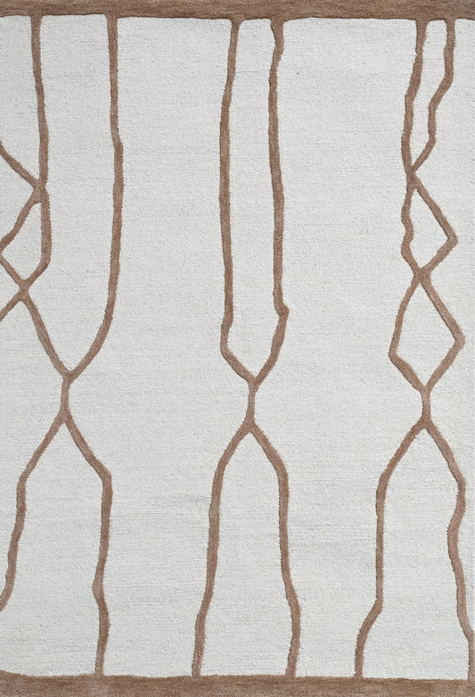 Mehari Ivory & Gold Wool Rug
