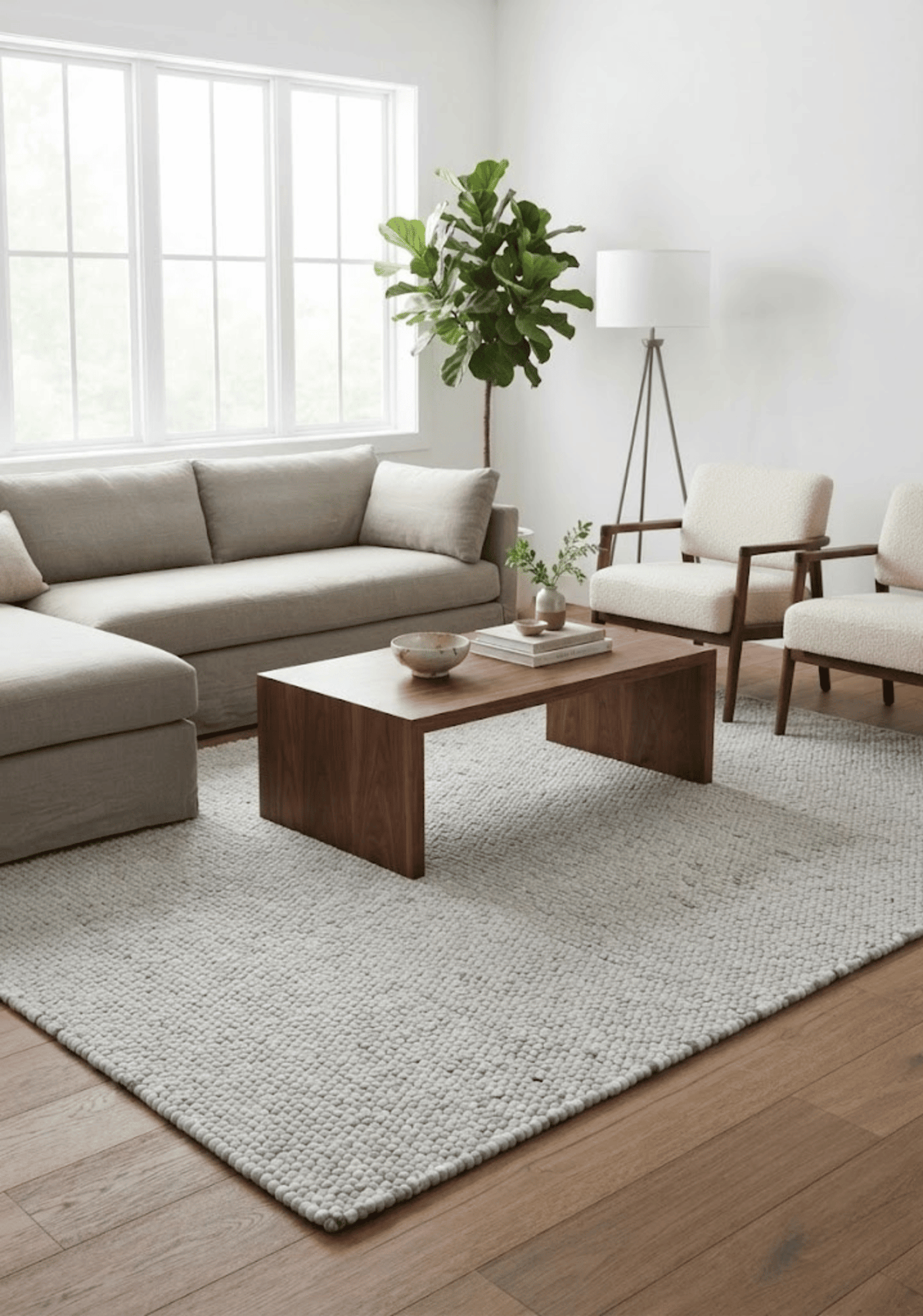 Pebble Grey Wool Rug