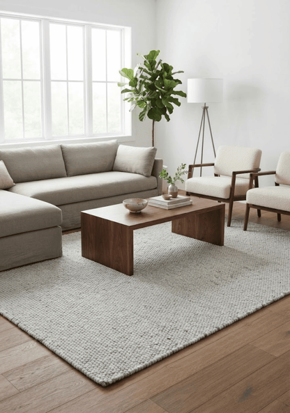 Pebble Grey Wool Rug