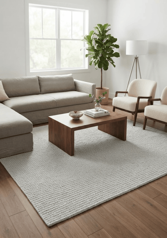 Basket Ivory Wool Rug