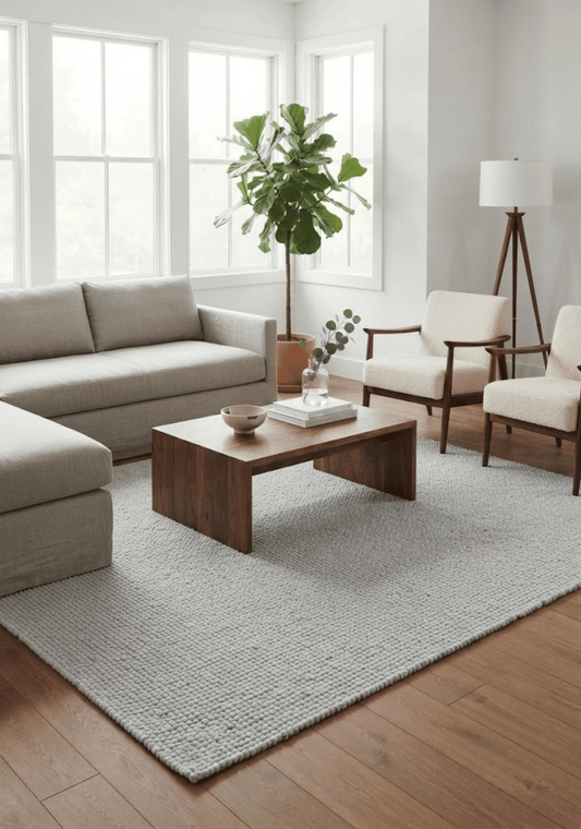 Platinum Silver Wool Rug