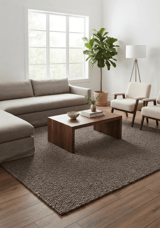 Pebble Brown Wool Rug