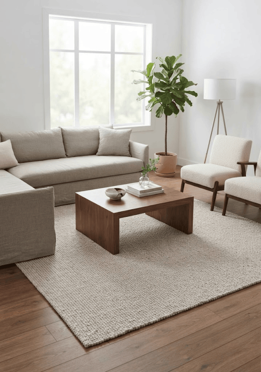Platinum Ivory Brown Wool Rug