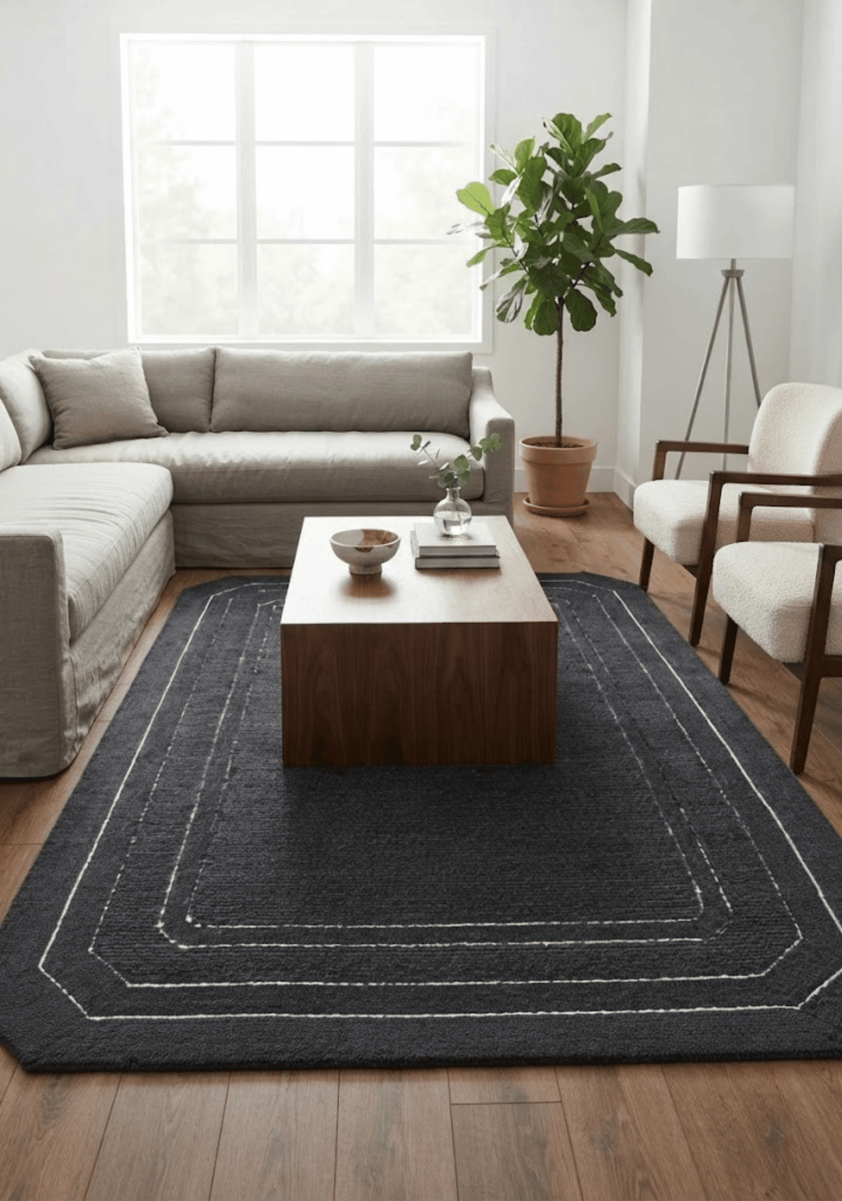 Spectrum Navy Wool Rug