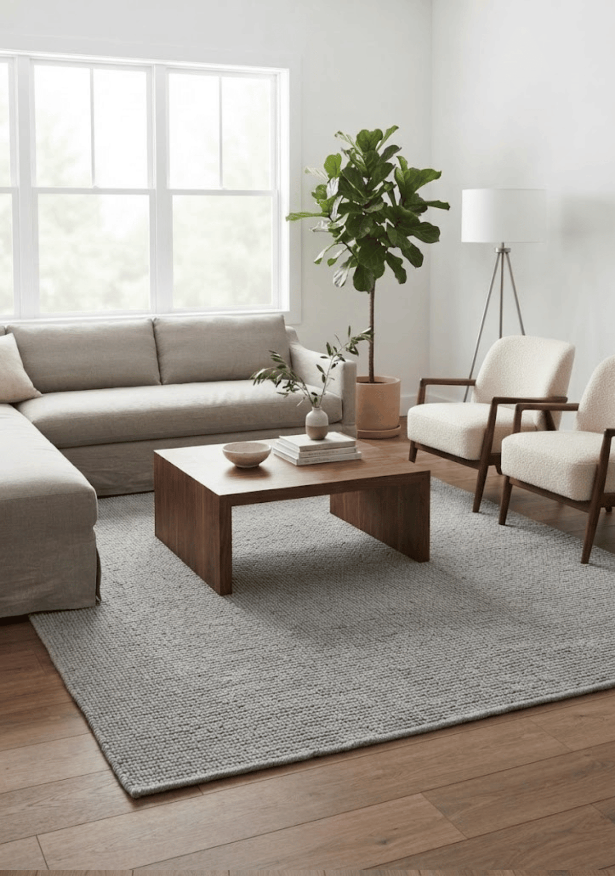 Palmero Grey Wool Rug