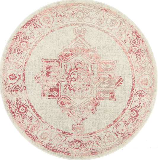 Linea Rose Pink Round Rug