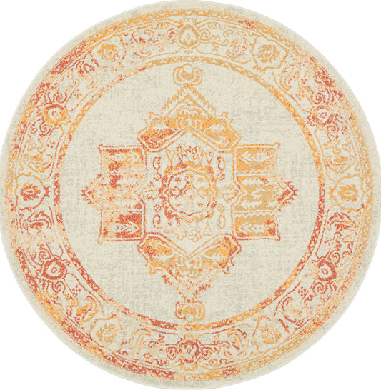 Linea Sunset Beige Round Rug