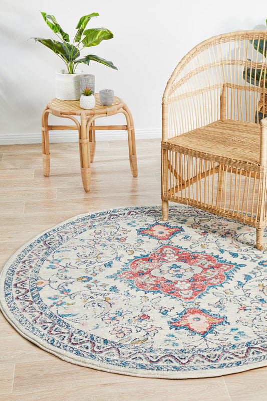 Linea Pastel Multicolor Round Rug