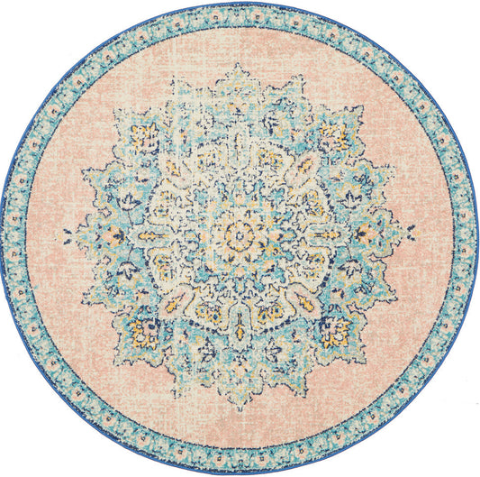 Linea Natural Multicolor Round Rug