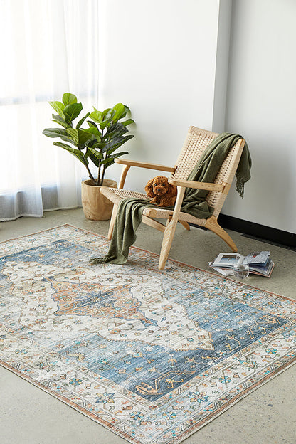 Affina Blue Washable Rug