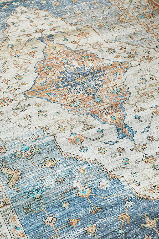 Affina Blue Washable Rug