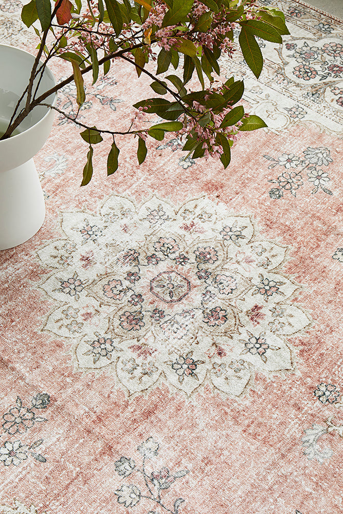 Affina Pink Washable Rug