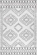 Affina White & Black Washable Rug