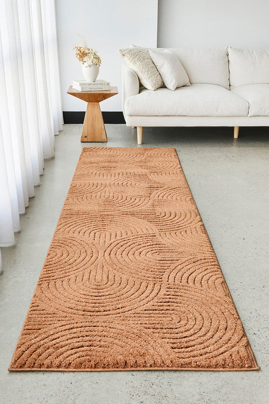 Alcova Terracotta Brown Runner Rug