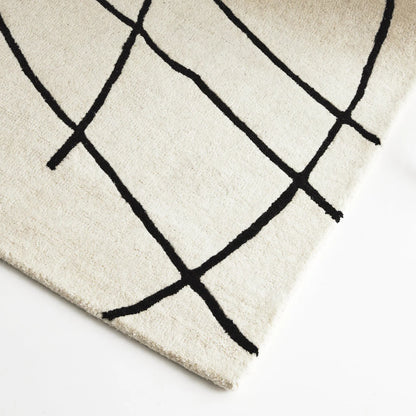 Mirel Ivory Black Wool Rug