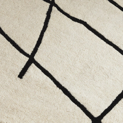 Mirel Ivory Black Wool Rug