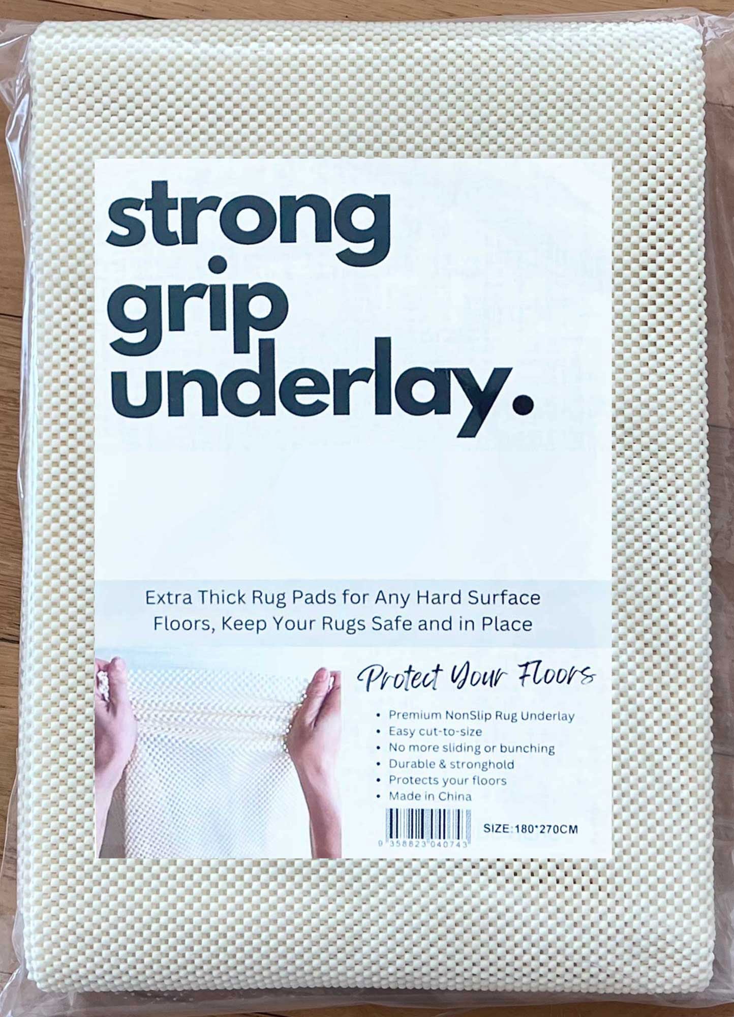 Anti Slip Rug Pad, White Pvc, Hard Flooring

