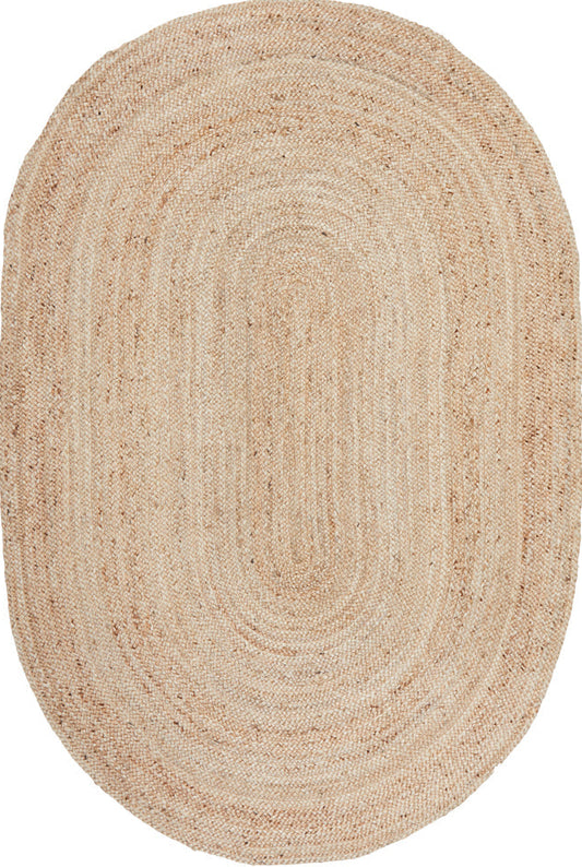 Arbora Natural Beige Jute Oval Rug
