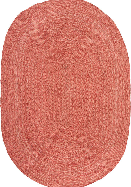 Arbora Terracotta Red Jute Oval Rug