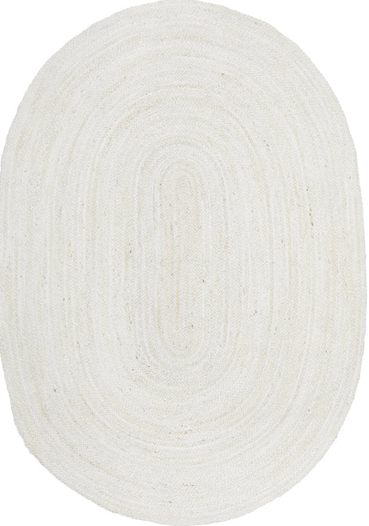 Arbora White Jute Oval Rug