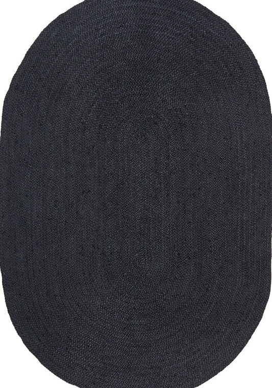 Arbora Black Jute Oval Rug