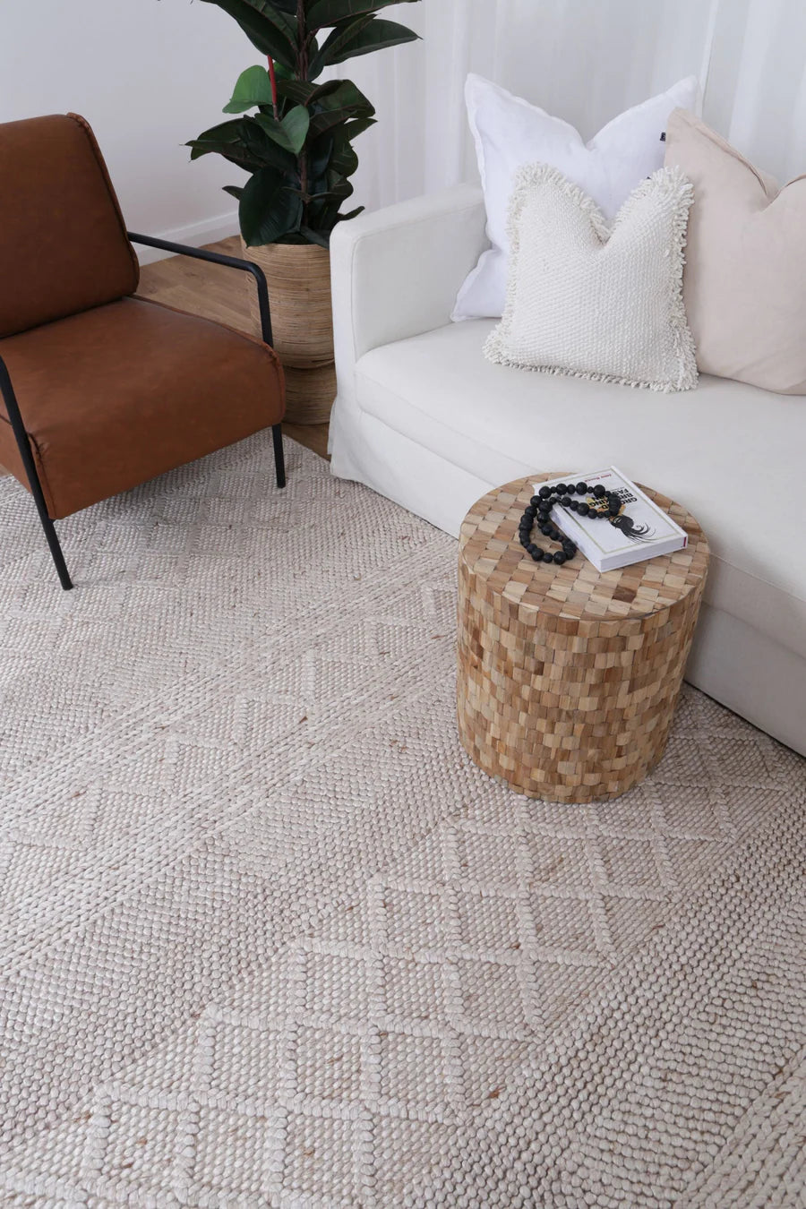 Aris Beige Wool Rug