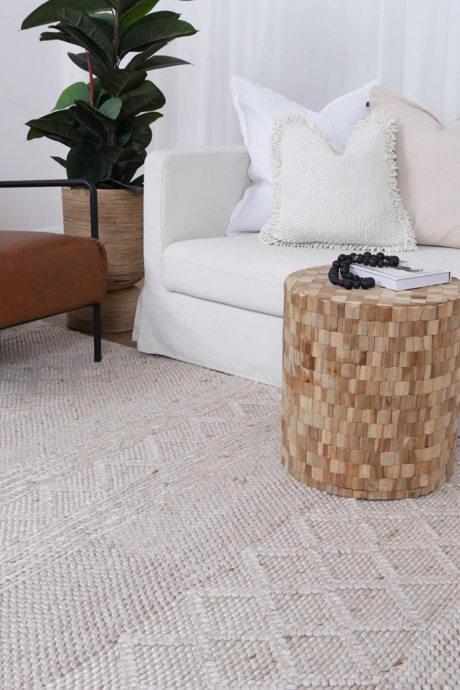 Aris Beige Wool Rug