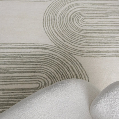 Maren Ivory Green Wool Rug